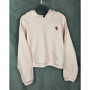 SAVAGE X FENTY Weekender Terry Cropped Hoodie Sweatshirt Size XL Pink NWT